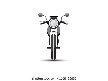 Motorcycle Front Simple isolated on white background.Black and white vector illustration EPS 10.