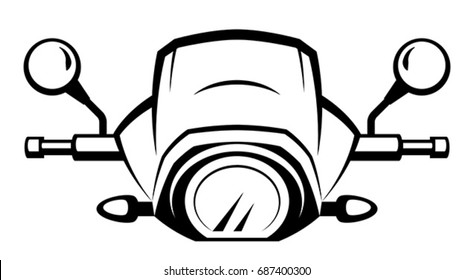 Motorcycle front view on a white background