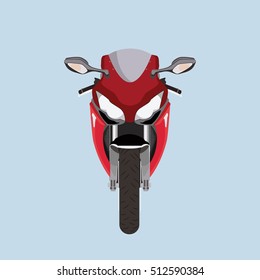 Motorcycle front view vector illustration design flat