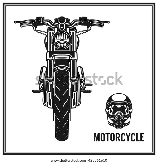 Download Motorcycle Front View Vintage Helmet Stock Vector (Royalty ...