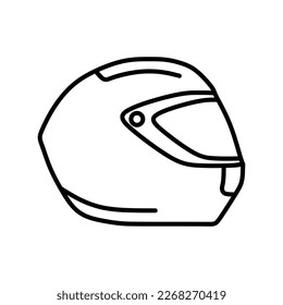 Motorcycle full face sport helmet in outline icon. Vector illustration from world championship motorcycle racing competition equipment in trendy style. Editable graphic resources for many purposes.