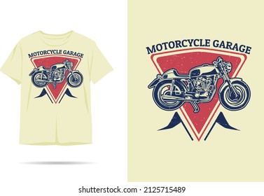 Motorcycle garage silhouette t shirt design