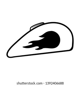 Motorcycle gas tank doodle vector