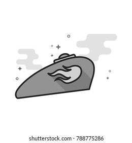 Motorcycle gas tank icon in flat outlined grayscale style. Vector illustration.