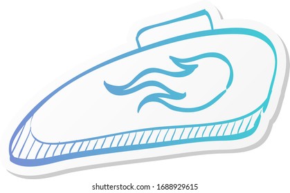 Motorcycle gas tank icon in sticker color style. Automotive engine fuel gasoline petrol power