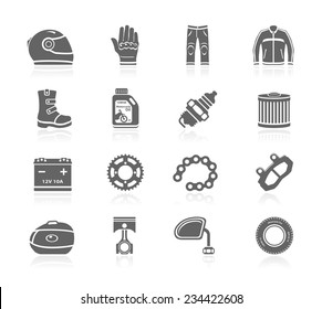 Motorcycle Gear And Accessories Icons