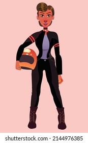 motorcycle girl
 . Creative conceptual vector.