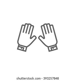 Icono de línea de guantes de motocicleta.