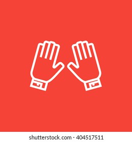 Motorcycle gloves line icon.