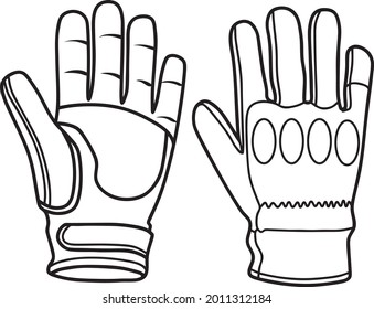 motorcycle gloves vector illustration isolated on white background