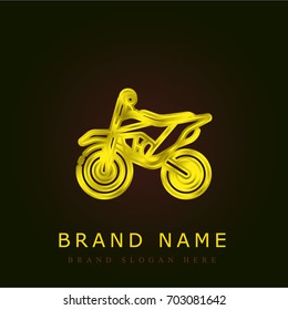 Motorcycle golden metallic logo