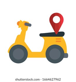diseño de marcas de motocicletas y gps, logística de entrega transporte almacén de servicios de envío industria y tema global Ilustración de vectores
