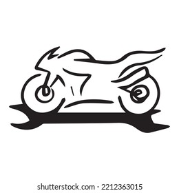 diseño gráfico de motocicleta ilustración vectorial, dibujo de tatuajes de arte, dibujo a mano, uso de impresión
