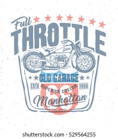 motorcycle graphic. Tee print