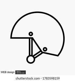 Motorcycle half helmet line icon. Vector illustration