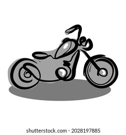 Motorrad-Handzeichnung Doodvektor