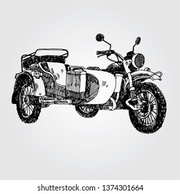 Motociclo desenhado à mão