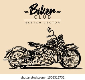 Motorcycle. Hand drawn sketch vector illustration