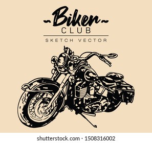 Motorcycle. Hand drawn sketch vector illustration