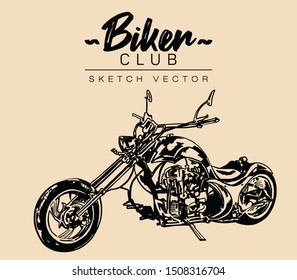 Motorcycle. Hand drawn sketch vector illustration