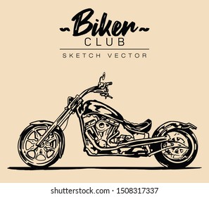 Motorcycle. Hand drawn sketch vector illustration