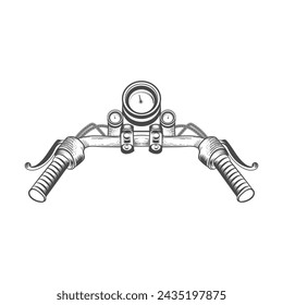 Motorcycle handle bar front view vector design