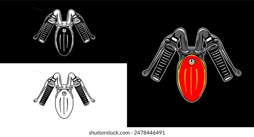 Motorcycle handle and tank object logo