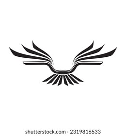 motorcycle handlebar and bird wings vector logo design