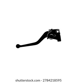 Motorcycle Handlebar Front Brake Lever Icon. Black filled icon of a motorcycle handlebar control master cylinder front brake lever