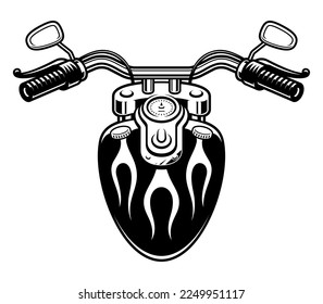 Motorcycle handlebar vector illustration on a white background