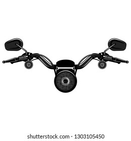 Motorcycle Handlebar. Vector image on white background.