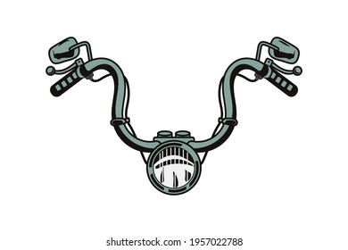 Motorcycle Handlebars Retro Style Icon