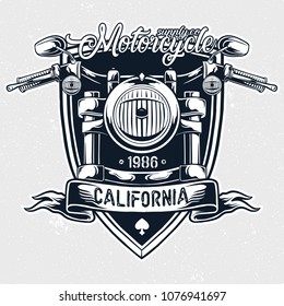 Motorcycle Headlight Emblem Vector Illustration