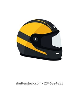 Motorradhelm. Cartoon-Design im flachen Stil einzeln auf weißem Hintergrund. Vektorgrafik