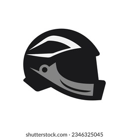 Casco para motocicletas. Diseño de dibujos animados de estilo plano aislado sobre fondo blanco. Ilustración del vector