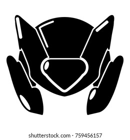 Motorcycle helmet design icon. Simple illustration of motorcycle helmet design vector icon for web