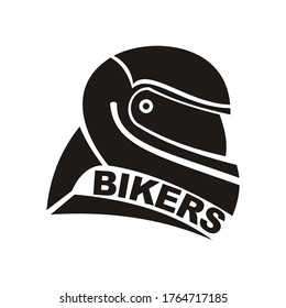motorcycle helmet design logo vector - bikers helmet