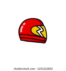 motorcycle helmet doodle icon