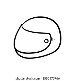 motorcycle helmet doodle icon vector hand drawing