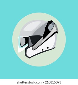motorcycle helmet flat design vector icon