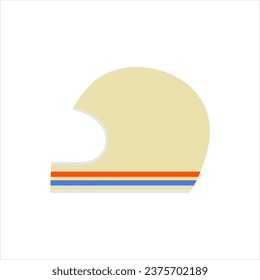 ilustración del vector de diseño plano de casco de motocicleta aislado en fondo blanco. casco de motocicleta para proteger la cabeza.