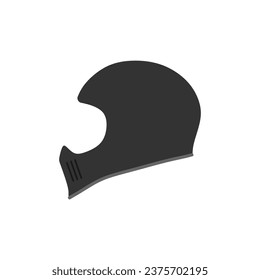 Motorradhelm, flache Vektorgrafik einzeln auf weißem Hintergrund. Motorradhelm zum Schutz des Kopfes.