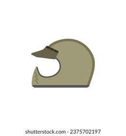 motorcycle helmet flat design vector illustration isolated on white background. motorcycle helmet to protect the head.