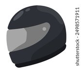 Motorcycle helmet full face vector cartoon illustration isolated on a white background.
