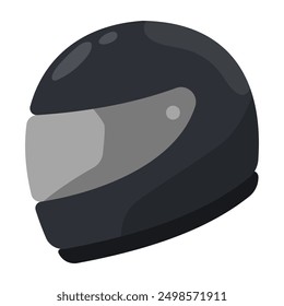 Motorcycle helmet full face vector cartoon illustration isolated on a white background.