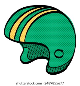 Motorcycle helmet halftone icon hand drawn color vector illustration