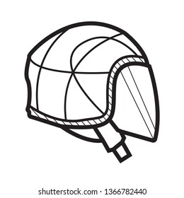 Motorcycle helmet hand drawn outline 