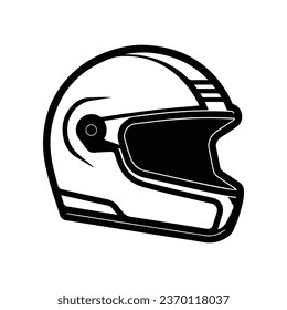 Motorradhelm-Symbol. Biker-Kopfschutz einzeln auf weißem Hintergrund. Vektorgrafik