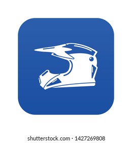 Motorcycle helmet icon blue vector isolated on white background