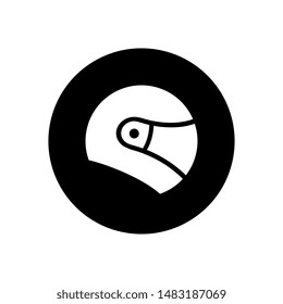 Motorcycle Helmet Icon Design. Side View - Vector